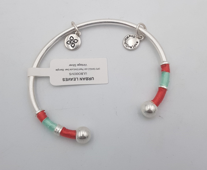 Urban Leaves Gipsy Bangle Peach Echo Lucite Green ULBO003VS Hand Bracelet Brass Rope Thread