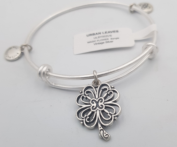 Urban Leaves Magic Flower Silver Bangle  ULSY003VS Hand Bracelet Brass
