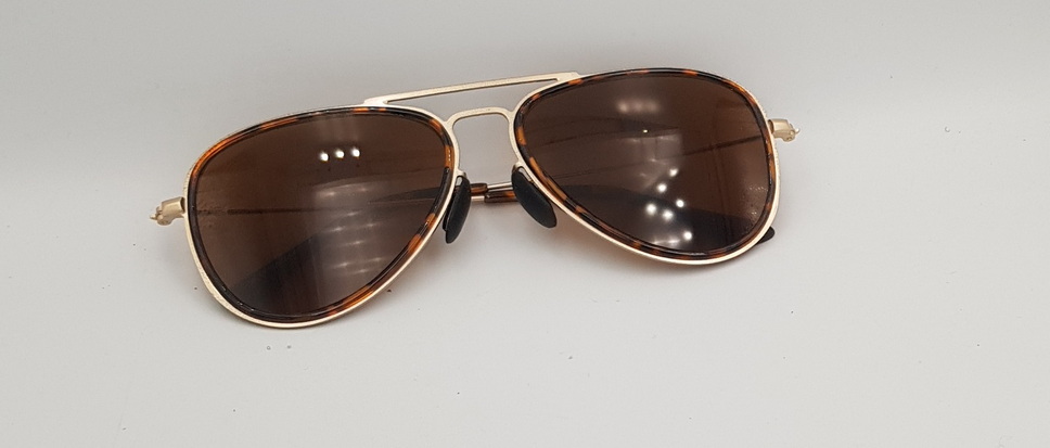 Lux Lenses UK SunGlasses Model FS2517 Brown Gold Aviator Metal