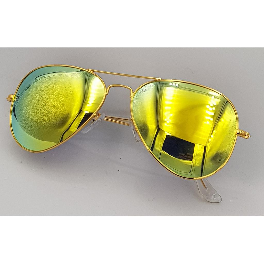 Lux Lenses UK SunGlasses Model GM110058 Green Gold Aviator Metal