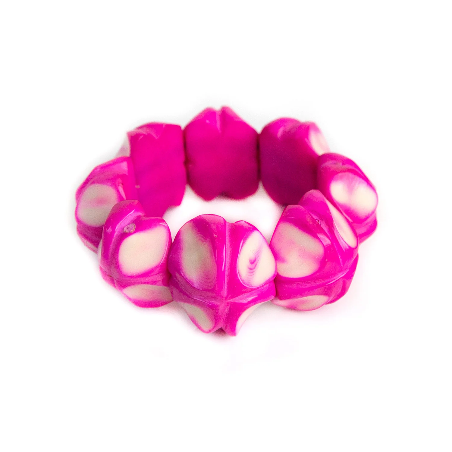 Articiones Handmade Pink Round Bracelet Tagua 2cm 8cm 8cm