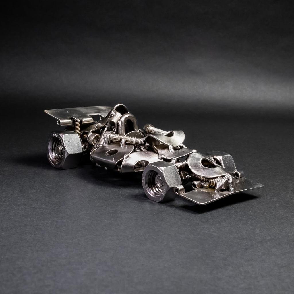 Articiones Handmade Racing Card from Nails Screws and Bolts
