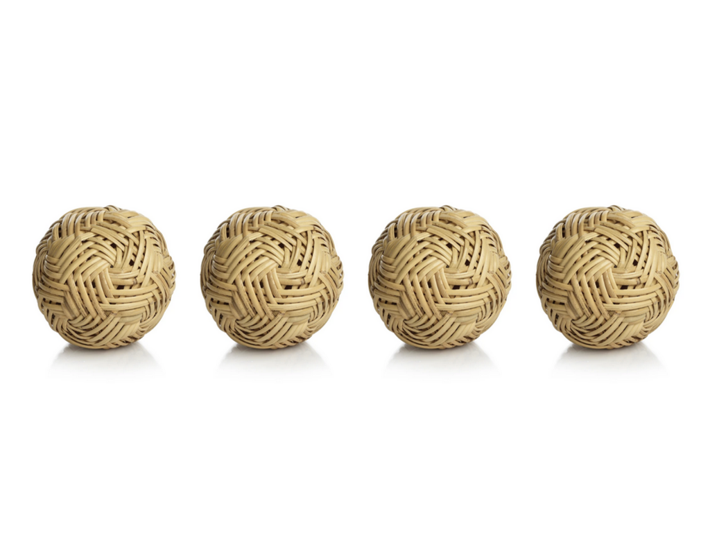 Beige Wicker Rattan Balls Home Christmas Wedding Party Decorative Crafts 24Pcs