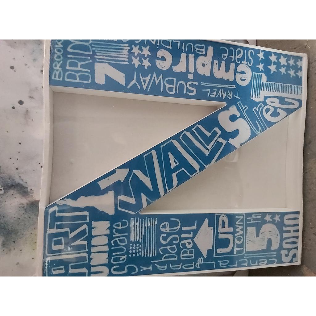 Letter N with Fram 42Cm by 36Cm