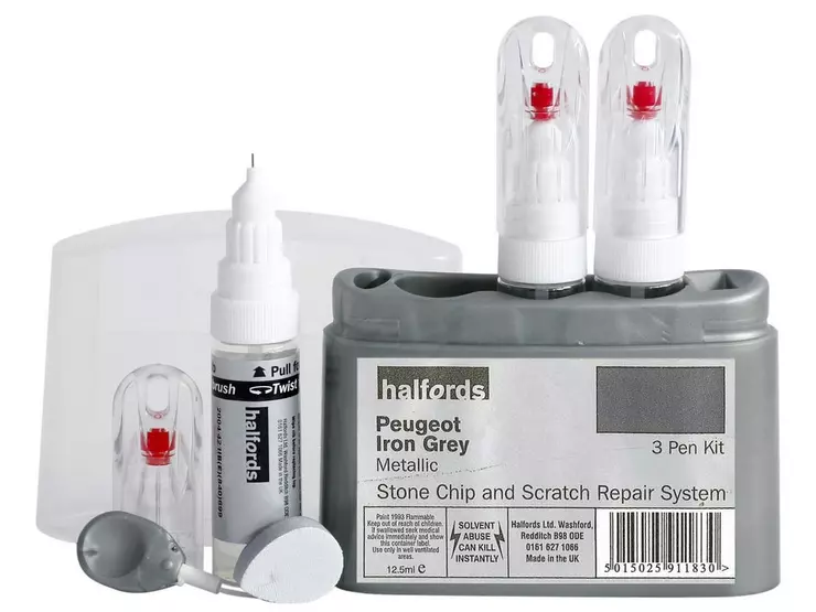Halfords Scratch Chip Repair for Peugeot Iron Grey 911834