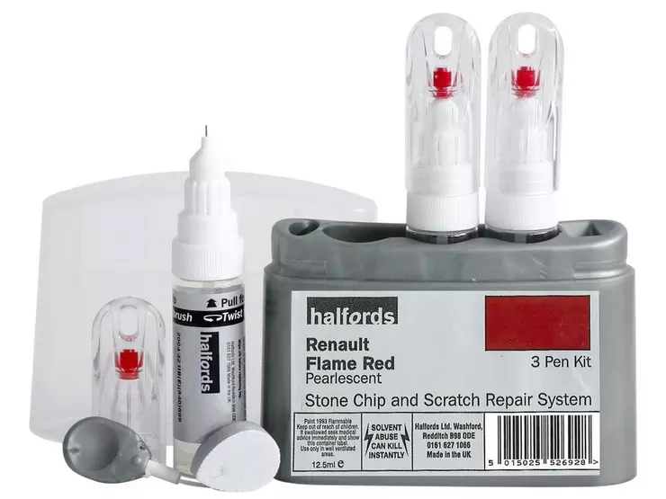 Halfords Scratch Chip Repair for Renault Flame Red 526921
