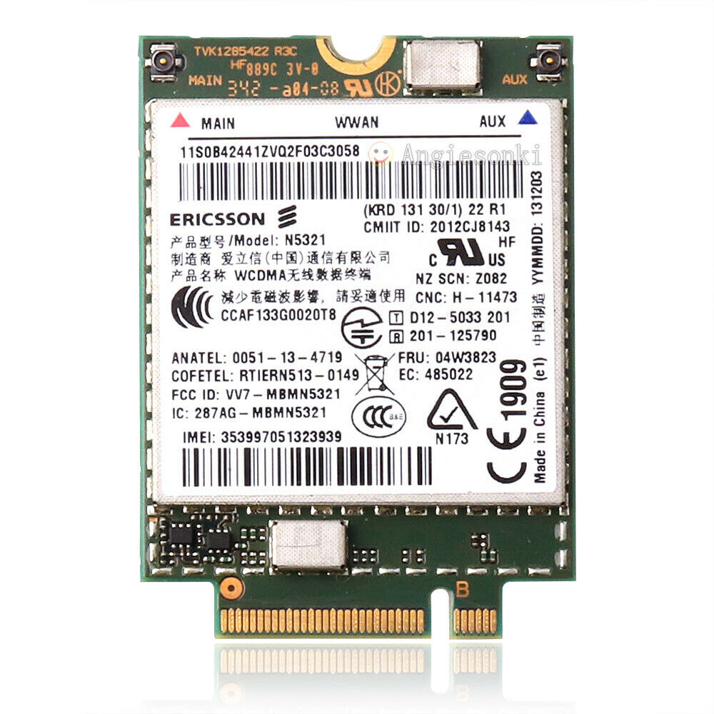 N5321 NGFF M.2 WWAN Card for Thinkpad EDGE E431 E440 E531 L440 L450 S540 T440 T450 T540P W540 W541 X240 SeriesPN 04W3842 Used A