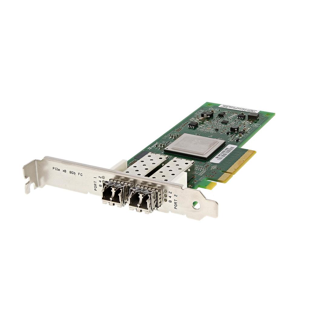QLogic QLE2562 T NAP 8Gb FC SFP Dual Port Full Height HBA PX2810403 34 F Ref Used A