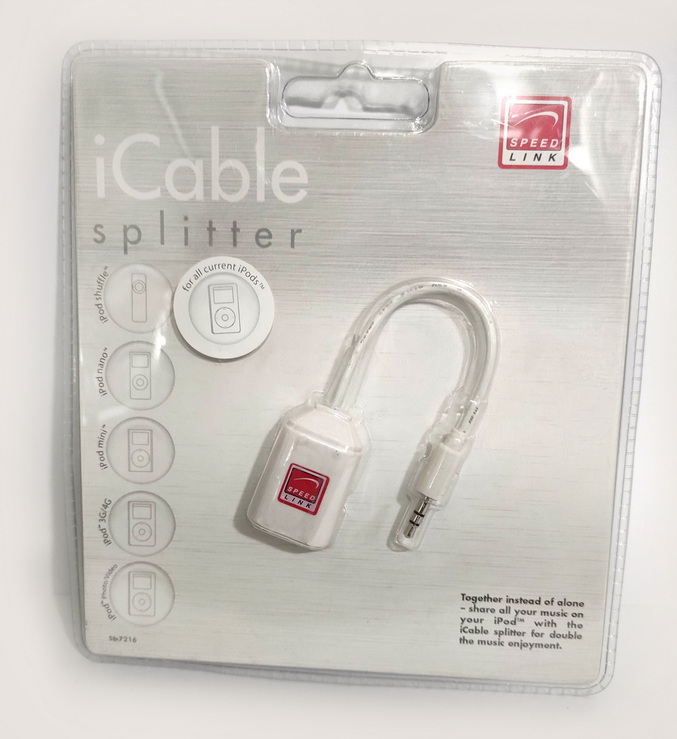 Speed Link SL 7216 Sound Splitter for All iPod for All Headphones New