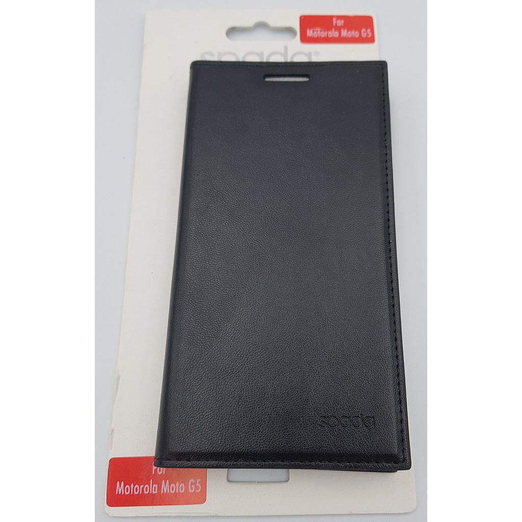 Motorola Moto G5 Black Leather Wallet Case 5