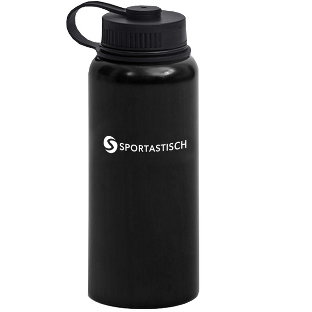 Sportastisch Hydro Boost Water Bottle Stainless Steel BLACK  1Litre