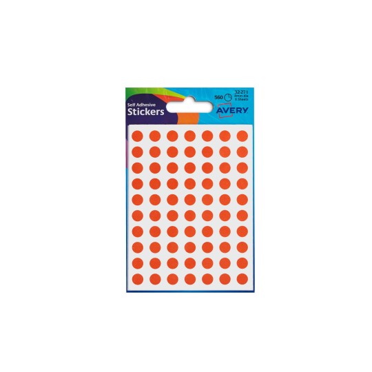 Avery Stickers 32 271Orange Small 8Mm 560 Dots