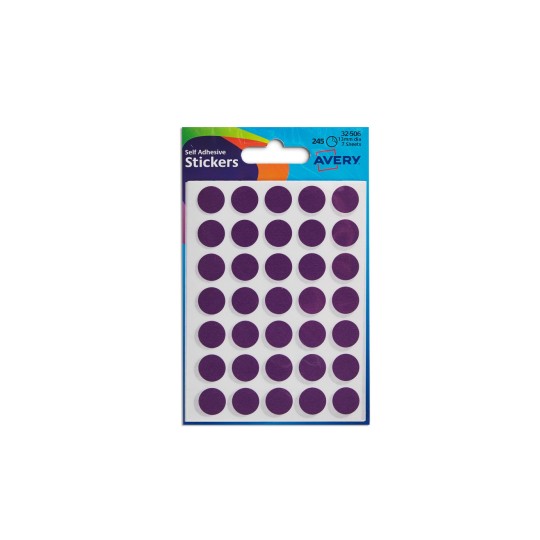 Avery Stickers 32 506 Purple 13Mm 245 Dots