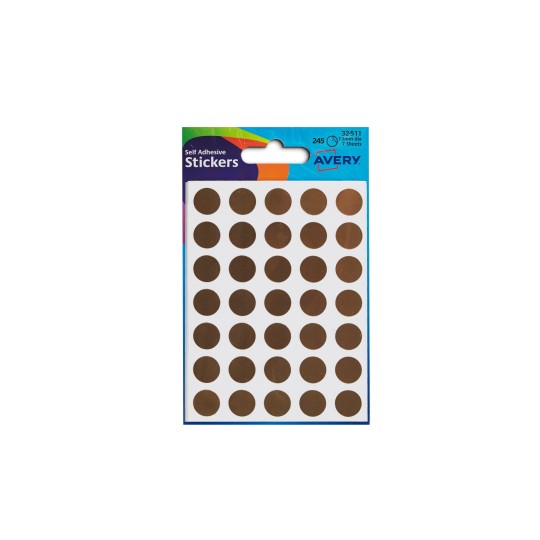 Avery Stickers 32511 Gold 13mm 245 Dots