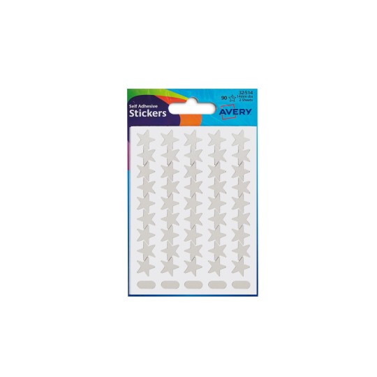 Avery Stickers 32514 Silver 14mm 90 Stars