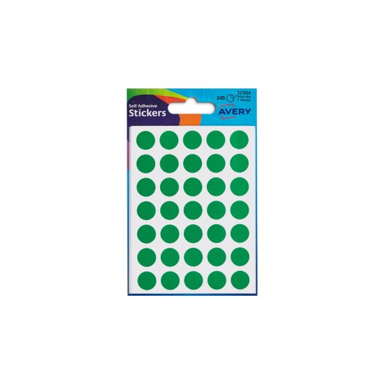 Avery Stickers Green 32 504 13Mm 245 Dots