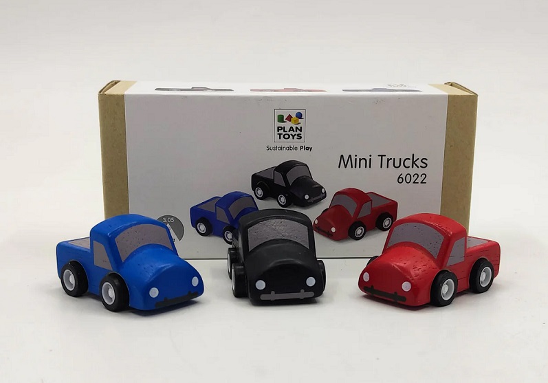 Plan Toys 6022 Small Wooden Truck Pack of 3
