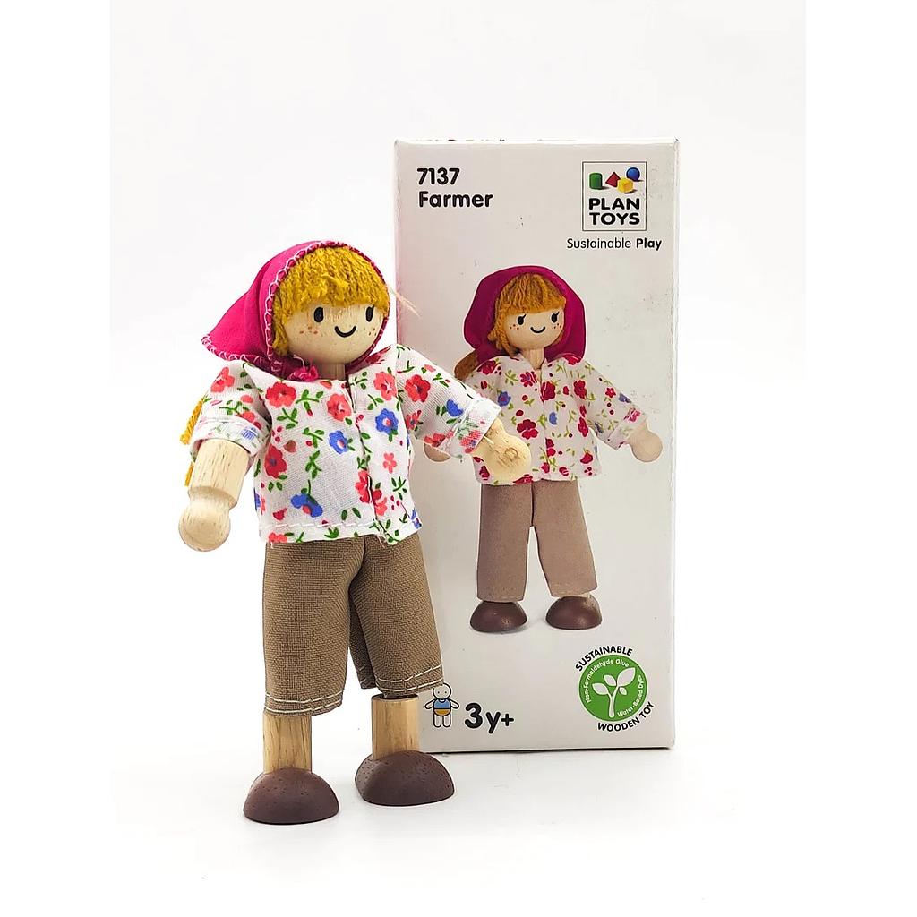 Plan Toys 7137 Farmer Wooden Farmer S Wife Figurine