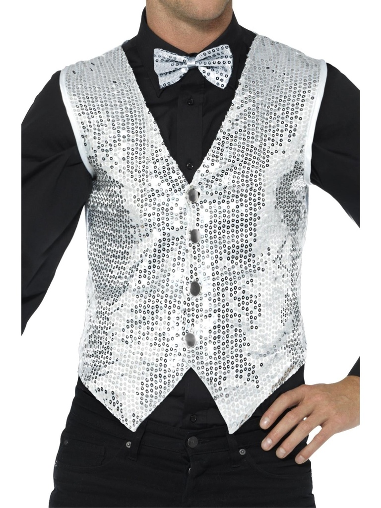 Carnival Costume Gilet Feest Gilet Glitter Blue One Size