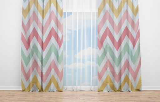 OYO Home SL FPR 1A New 240cm ZIG ZAG Colour Curtains 280cm