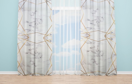 OYO Home SL FPR 84A New 240cm Marble with Gold Lines Curtains 280cm