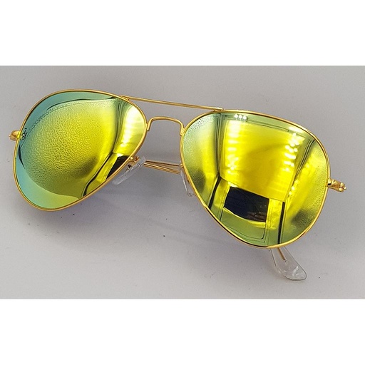 Lux Lenses UK SunGlasses Model GM110058 Green Gold Aviator Metal
