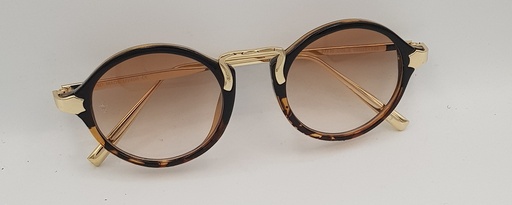 Lux Lenses UK SunGlasses Model GM110388 Brown Gold Round Plastic Metal