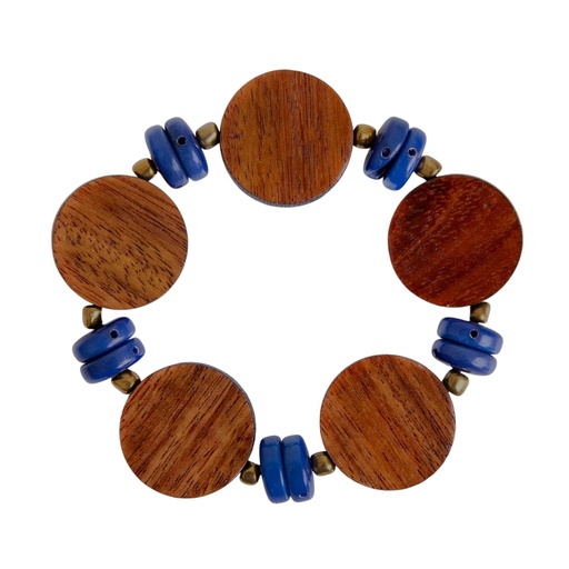 Articiones Handmade Dark Blue and Red Bracelet Tagua 3cm 10cm 10cm