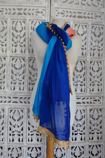 Articiones Indian Dupatta Scarf Silk Multi Color 170cm 50cm