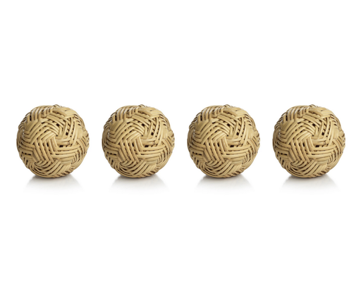 Beige Wicker Rattan Balls Home Christmas Wedding Party Decorative Crafts 24Pcs