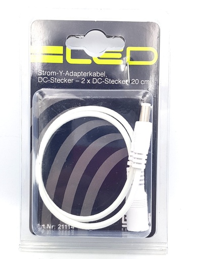 Bleil Female Adapter Cable with 2x DC Out Male Plugs 20cm LED Strip Connector Splitter