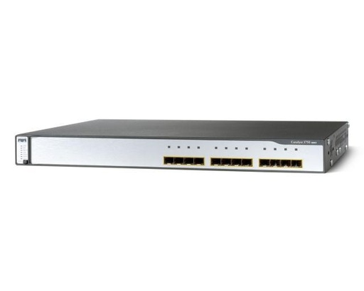 Cisco Catalyst 3750 WS C3750G 12S S 12 x Gigabit SFP Ports in Switch Rack Used A