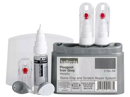 Halfords Scratch Chip Repair for Peugeot Iron Grey 911834