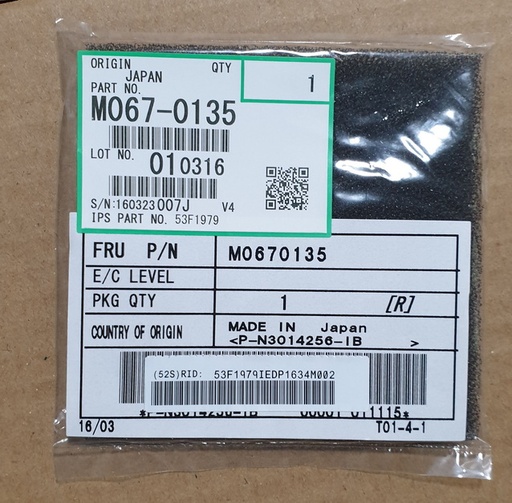 IBM M067 0135Filter Sponge 53F1979 New