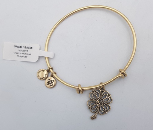 Urban Leaves Magic Flower Gold Bangle ULSY003VG Hand Bracelet Brass