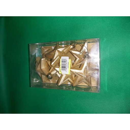 Gold Stars Christmas Tree Decore Set of 6